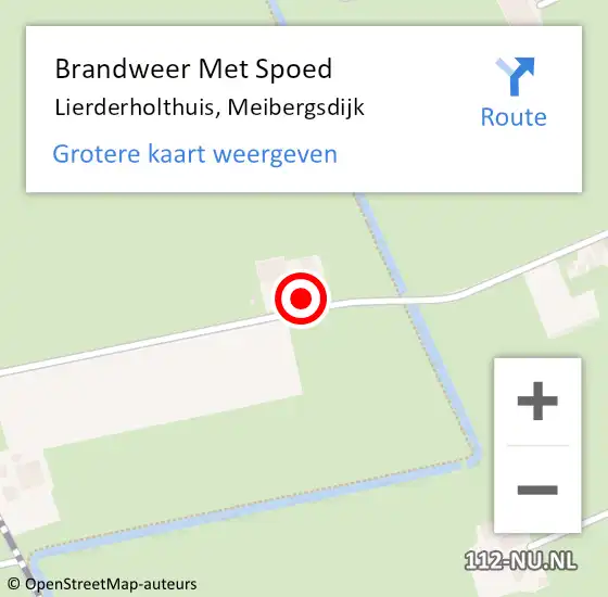 Locatie op kaart van de 112 melding: Brandweer Met Spoed Naar Lierderholthuis, Meibergsdijk op 17 november 2022 03:41
