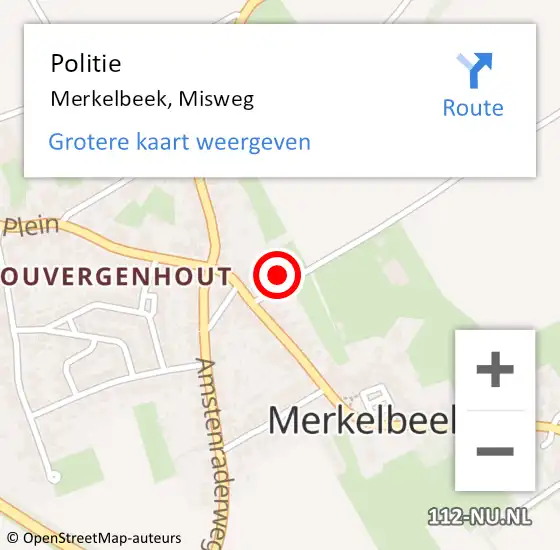 Locatie op kaart van de 112 melding: Politie Merkelbeek, Misweg op 17 november 2022 10:21