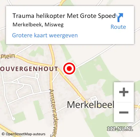 Locatie op kaart van de 112 melding: Trauma helikopter Met Grote Spoed Naar Merkelbeek, Misweg op 17 november 2022 10:24