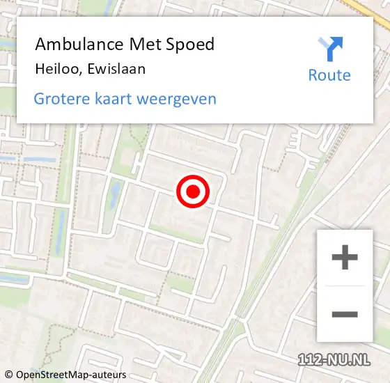 Locatie op kaart van de 112 melding: Ambulance Met Spoed Naar Heiloo, Ewislaan op 17 november 2022 10:27