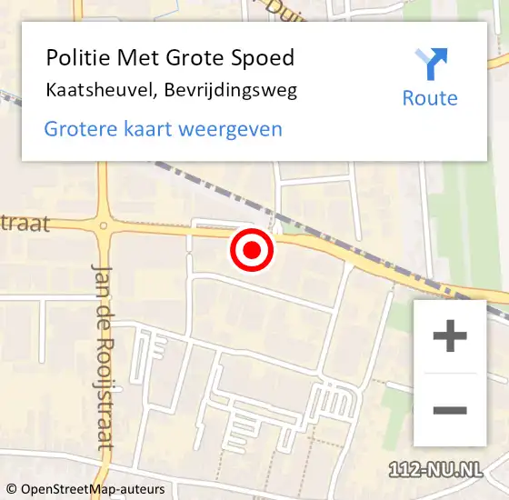 Locatie op kaart van de 112 melding: Politie Met Grote Spoed Naar Kaatsheuvel, Bevrijdingsweg op 17 november 2022 13:18