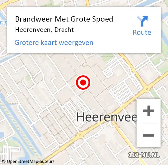 Locatie op kaart van de 112 melding: Brandweer Met Grote Spoed Naar Heerenveen, Dracht op 17 november 2022 13:24