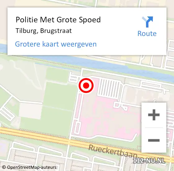 Locatie op kaart van de 112 melding: Politie Met Grote Spoed Naar Tilburg, Brugstraat op 17 november 2022 14:52