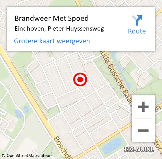 Locatie op kaart van de 112 melding: Brandweer Met Spoed Naar Eindhoven, Pieter Huyssensweg op 18 november 2022 10:23