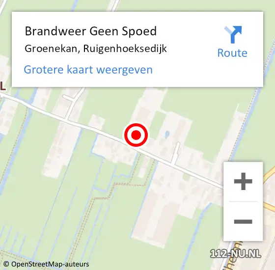 Locatie op kaart van de 112 melding: Brandweer Geen Spoed Naar Groenekan, Ruigenhoeksedijk op 18 november 2022 12:23