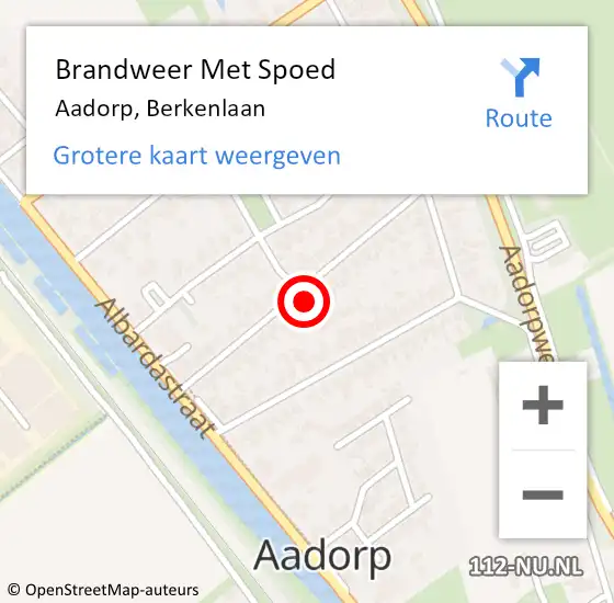 Locatie op kaart van de 112 melding: Brandweer Met Spoed Naar Aadorp, Berkenlaan op 18 november 2022 15:43