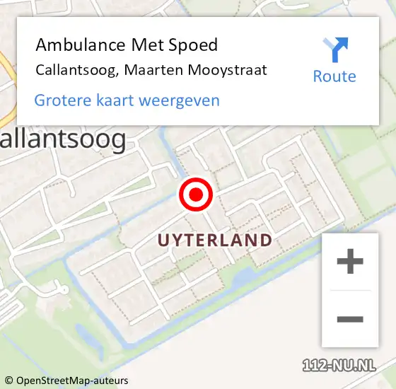Locatie op kaart van de 112 melding: Ambulance Met Spoed Naar Callantsoog, Maarten Mooystraat op 18 november 2022 19:31