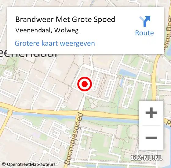 Locatie op kaart van de 112 melding: Brandweer Met Grote Spoed Naar Veenendaal, Wolweg op 18 november 2022 21:48