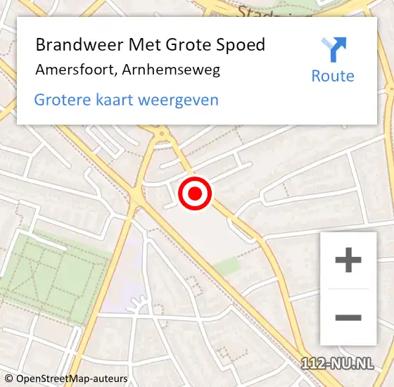Locatie op kaart van de 112 melding: Brandweer Met Grote Spoed Naar Amersfoort, Arnhemseweg op 19 november 2022 04:43