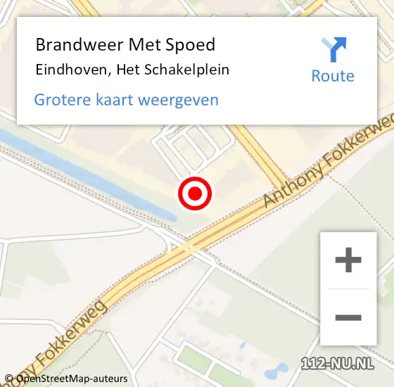 Locatie op kaart van de 112 melding: Brandweer Met Spoed Naar Eindhoven, Het Schakelplein op 19 november 2022 07:59