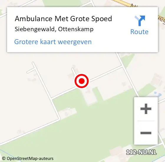Locatie op kaart van de 112 melding: Ambulance Met Grote Spoed Naar Siebengewald, Ottenskamp op 19 november 2022 08:50