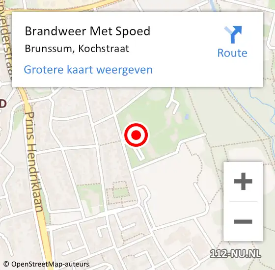 Locatie op kaart van de 112 melding: Brandweer Met Spoed Naar Brunssum, Kochstraat op 19 november 2022 10:06