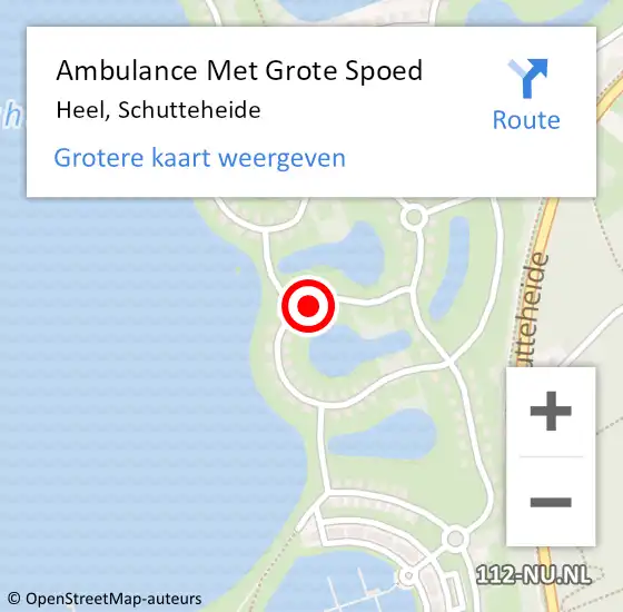 Locatie op kaart van de 112 melding: Ambulance Met Grote Spoed Naar Heel, Schutteheide op 19 november 2022 10:44