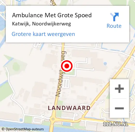 Locatie op kaart van de 112 melding: Ambulance Met Grote Spoed Naar Katwijk, Noordwijkerweg op 19 november 2022 11:01