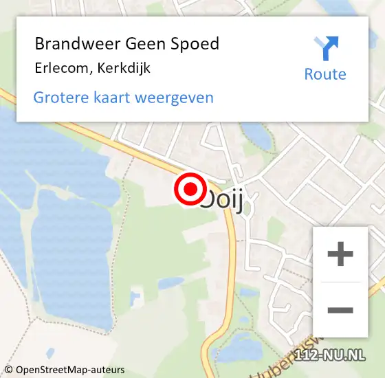 Locatie op kaart van de 112 melding: Brandweer Geen Spoed Naar Erlecom, Kerkdijk op 19 november 2022 11:10