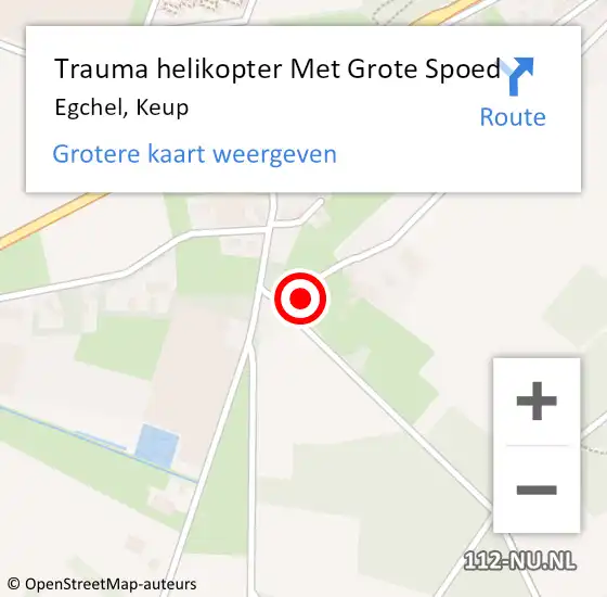 Locatie op kaart van de 112 melding: Trauma helikopter Met Grote Spoed Naar Egchel, Keup op 19 november 2022 14:15