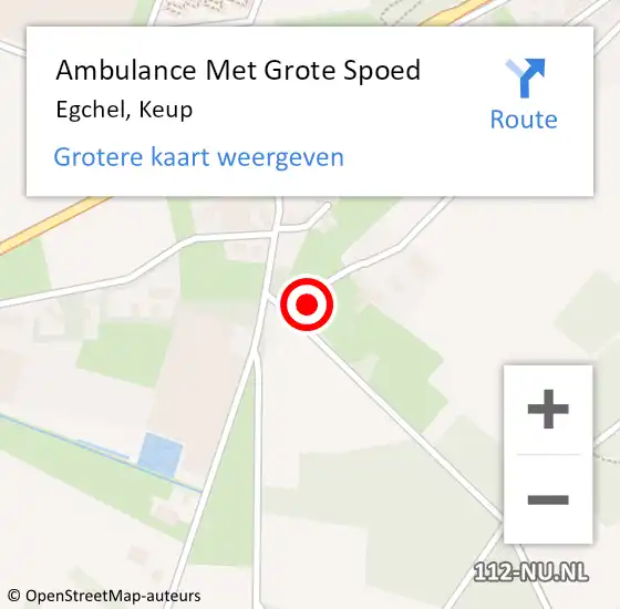 Locatie op kaart van de 112 melding: Ambulance Met Grote Spoed Naar Egchel, Keup op 19 november 2022 14:16