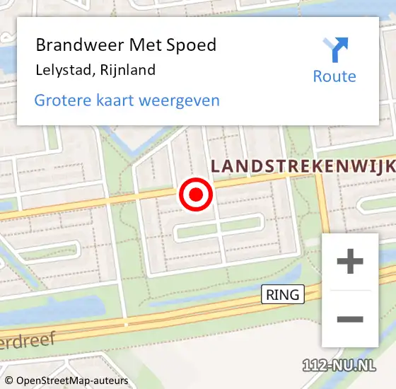 Locatie op kaart van de 112 melding: Brandweer Met Spoed Naar Lelystad, Rijnland op 19 november 2022 21:18