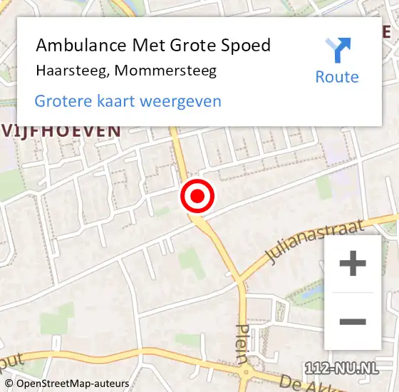 Locatie op kaart van de 112 melding: Ambulance Met Grote Spoed Naar Haarsteeg, Mommersteeg op 19 november 2022 21:39