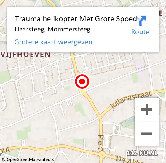 Locatie op kaart van de 112 melding: Trauma helikopter Met Grote Spoed Naar Haarsteeg, Mommersteeg op 19 november 2022 21:39