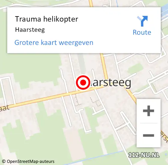 Locatie op kaart van de 112 melding: Trauma helikopter Haarsteeg op 19 november 2022 21:41