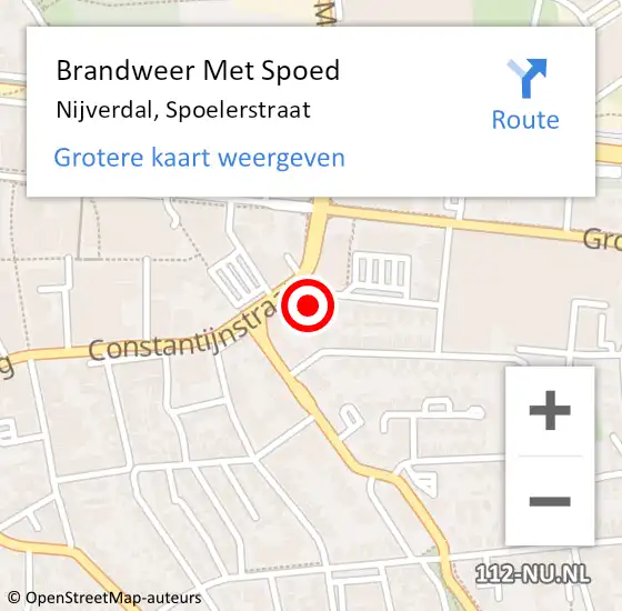 Locatie op kaart van de 112 melding: Brandweer Met Spoed Naar Nijverdal, Spoelerstraat op 19 november 2022 23:00