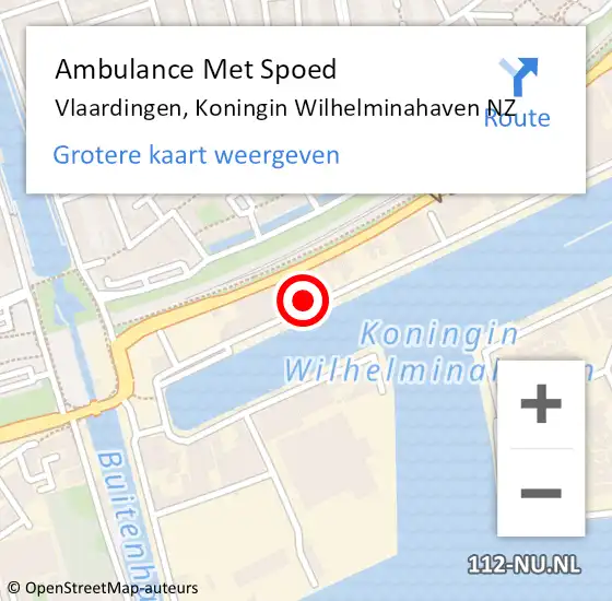 Locatie op kaart van de 112 melding: Ambulance Met Spoed Naar Vlaardingen, Koningin Wilhelminahaven NZ op 19 november 2022 23:52