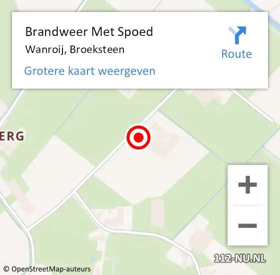 Locatie op kaart van de 112 melding: Brandweer Met Spoed Naar Wanroij, Broeksteen op 20 november 2022 04:55
