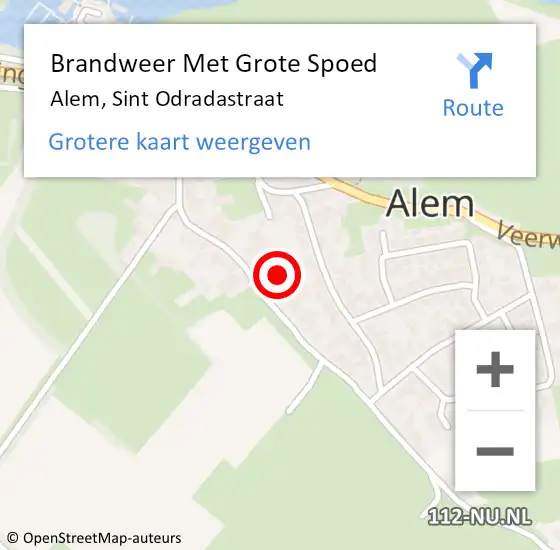 Locatie op kaart van de 112 melding: Brandweer Met Grote Spoed Naar Alem, Sint Odradastraat op 20 november 2022 07:56