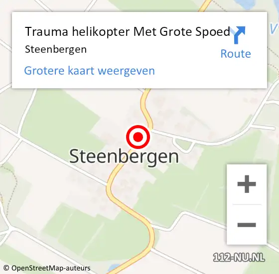 Locatie op kaart van de 112 melding: Trauma helikopter Met Grote Spoed Naar Steenbergen op 20 november 2022 14:07