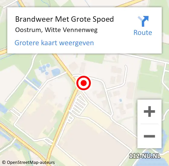 Locatie op kaart van de 112 melding: Brandweer Met Grote Spoed Naar Oostrum, Witte Vennenweg op 20 november 2022 23:23