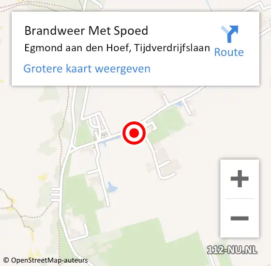 Locatie op kaart van de 112 melding: Brandweer Met Spoed Naar Egmond aan den Hoef, Tijdverdrijfslaan op 21 november 2022 01:53