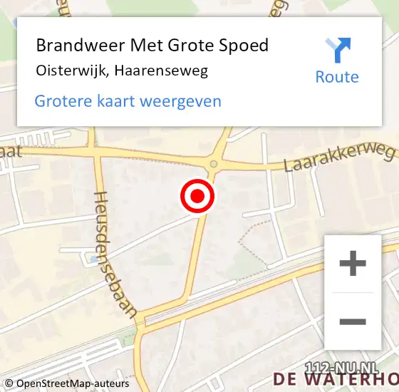 Locatie op kaart van de 112 melding: Brandweer Met Grote Spoed Naar Oisterwijk, Haarenseweg op 21 november 2022 07:29