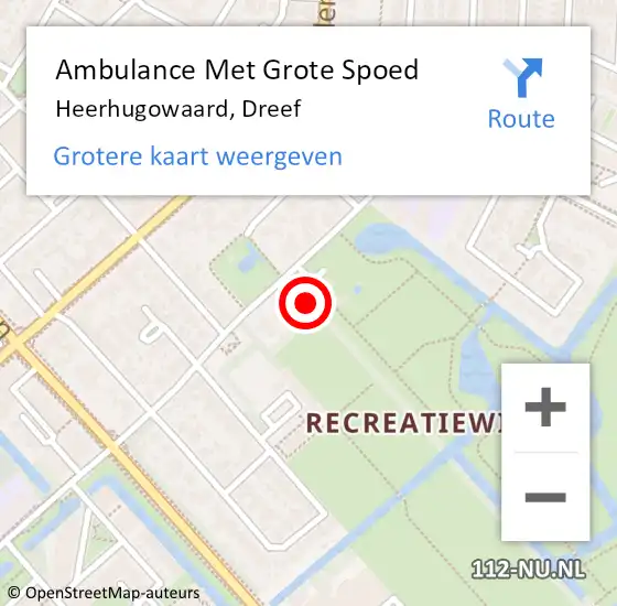 Locatie op kaart van de 112 melding: Ambulance Met Grote Spoed Naar Heerhugowaard, Dreef op 21 november 2022 11:09