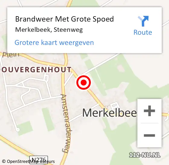 Locatie op kaart van de 112 melding: Brandweer Met Grote Spoed Naar Merkelbeek, Steenweg op 21 november 2022 20:48