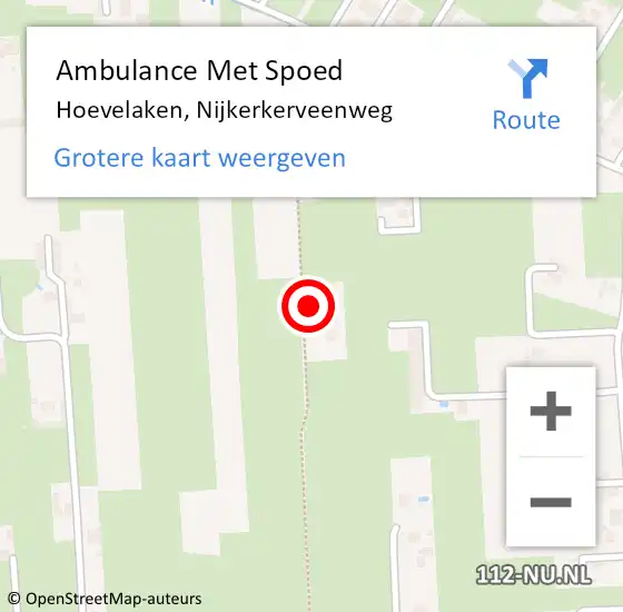Locatie op kaart van de 112 melding: Ambulance Met Spoed Naar Hoevelaken, Nijkerkerveenweg op 21 november 2022 21:16