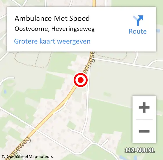 Locatie op kaart van de 112 melding: Ambulance Met Spoed Naar Oostvoorne, Heveringseweg op 22 november 2022 01:55