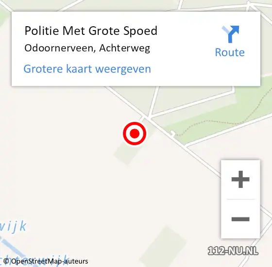 Locatie op kaart van de 112 melding: Politie Met Grote Spoed Naar Odoornerveen, Achterweg op 22 november 2022 08:25