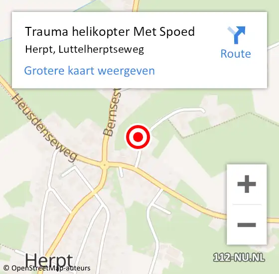 Locatie op kaart van de 112 melding: Trauma helikopter Met Spoed Naar Herpt, Luttelherptseweg op 22 november 2022 12:25