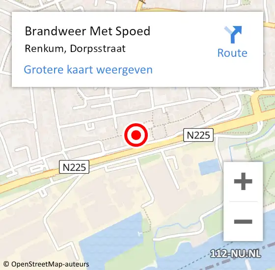 Locatie op kaart van de 112 melding: Brandweer Met Spoed Naar Renkum, Dorpsstraat op 22 november 2022 14:30