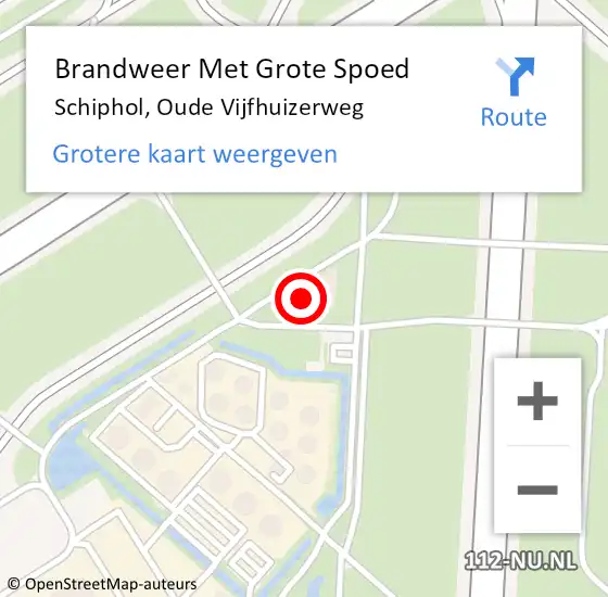 Locatie op kaart van de 112 melding: Brandweer Met Grote Spoed Naar Schiphol, Oude Vijfhuizerweg op 22 november 2022 16:22