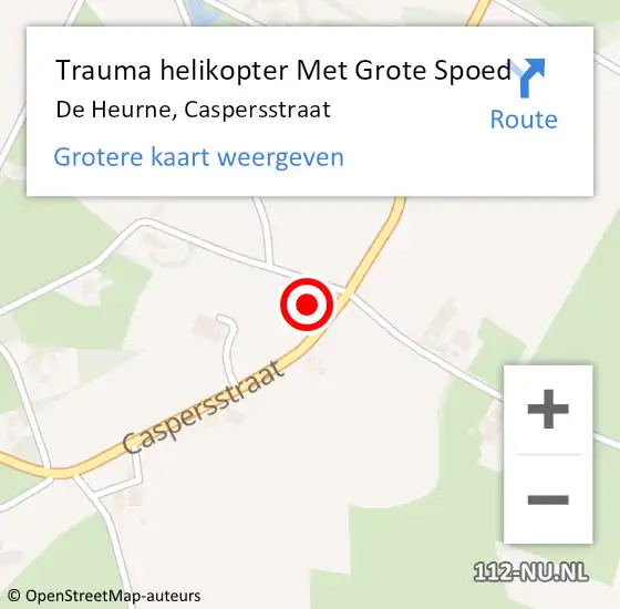 Locatie op kaart van de 112 melding: Trauma helikopter Met Grote Spoed Naar De Heurne, Caspersstraat op 22 november 2022 22:16