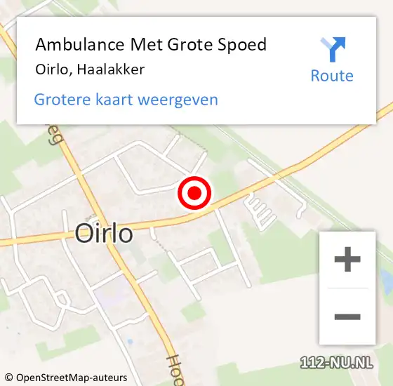 Locatie op kaart van de 112 melding: Ambulance Met Grote Spoed Naar Oirlo, Haalakker op 23 november 2022 08:52
