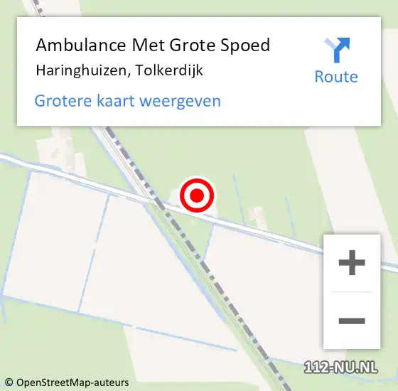 Locatie op kaart van de 112 melding: Ambulance Met Grote Spoed Naar Haringhuizen, Tolkerdijk op 23 november 2022 12:01