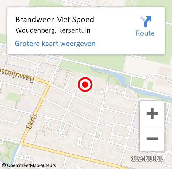 Locatie op kaart van de 112 melding: Brandweer Met Spoed Naar Woudenberg, Kersentuin op 23 november 2022 12:09