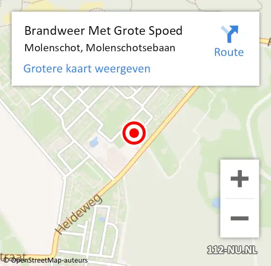 Locatie op kaart van de 112 melding: Brandweer Met Grote Spoed Naar Molenschot, Molenschotsebaan op 23 november 2022 12:20