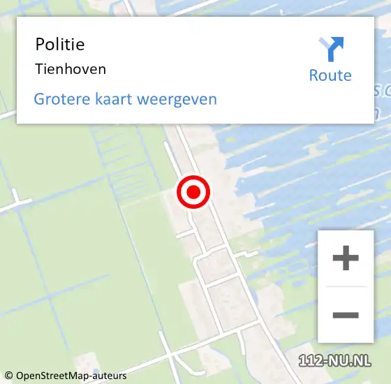 Locatie op kaart van de 112 melding: Politie Tienhoven op 23 november 2022 17:39