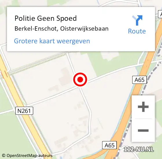 Locatie op kaart van de 112 melding: Politie Geen Spoed Naar Berkel-Enschot, Oisterwijksebaan op 23 november 2022 18:07