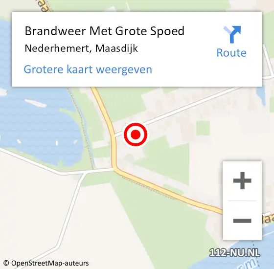 Locatie op kaart van de 112 melding: Brandweer Met Grote Spoed Naar Nederhemert, Maasdijk op 24 november 2022 10:26