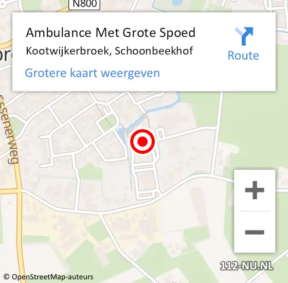 Locatie op kaart van de 112 melding: Ambulance Met Grote Spoed Naar Kootwijkerbroek, Schoonbeekhof op 24 november 2022 12:25